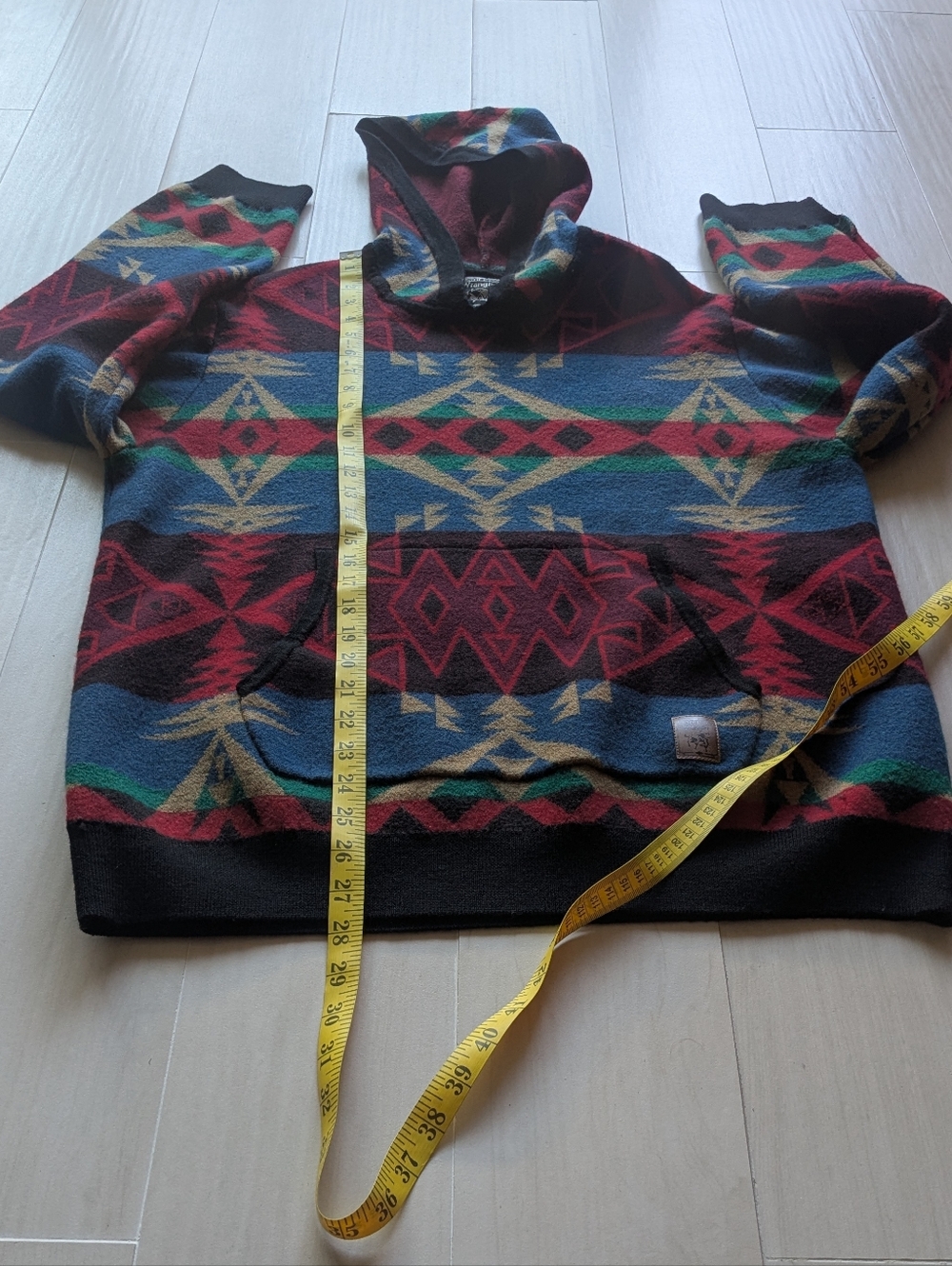 Pendleton Wrangler 100% Wool Aztec Hoodie View 5